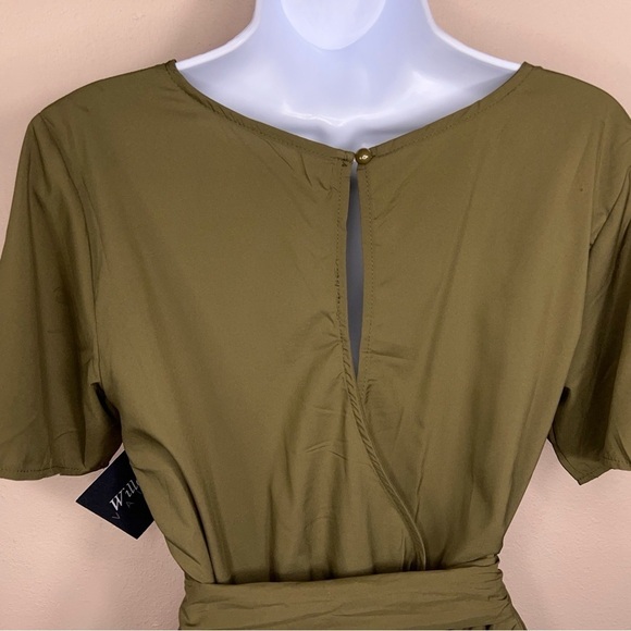NEW MEDIUM MILITARY GREEN RUFFLE ROMPER LIGHTWEIGHT - Picture 16 of 16